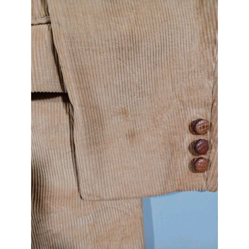 JC Penney Blazer Mens 44 R Brown‎ Corduroy Jacket 2 Button Vintage - Picture 3 of 7